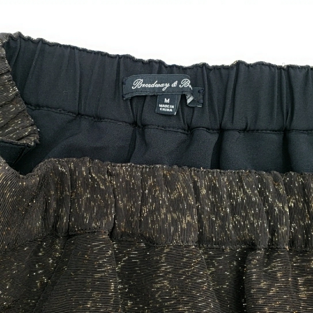 MADEWELL Broadway & Broome Black Gold Metallic Pull on Skirt - Picture 4 of 7